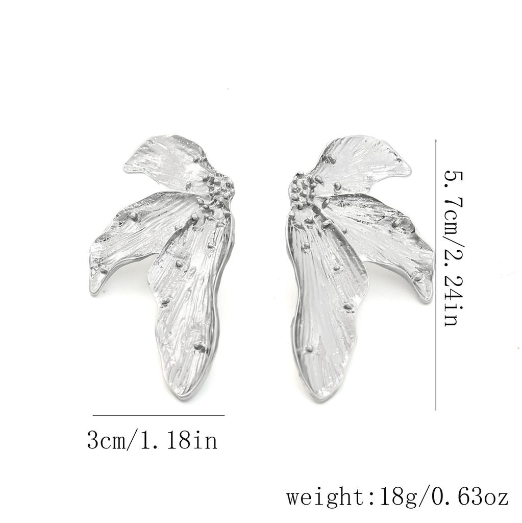 Vintage Metal Gold Color Flower Big Earrings for Women Fashion Floral Statement Earrings Jewelry Gift