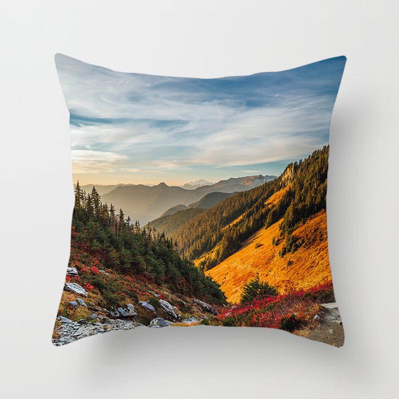 Natural Scenery Beautiful Printed Pillow Cover Sofa Decoration Ornament Office Seat Car Cushion Cover Home Decor Pillow Cover