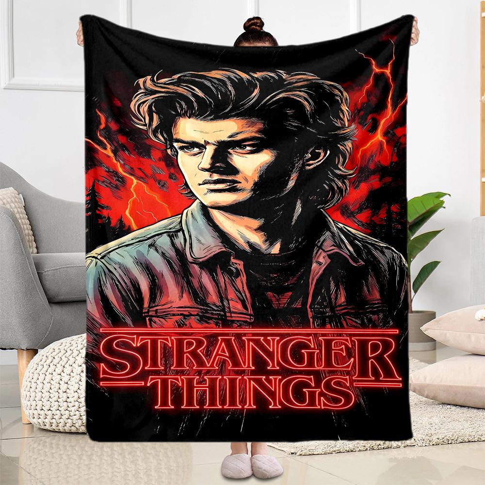 Stranger Things Artwork Suitable Blanket for Offices, Travel, Living Rooms Also a Good Gift for Friends and Family Suitable for All Seasons.