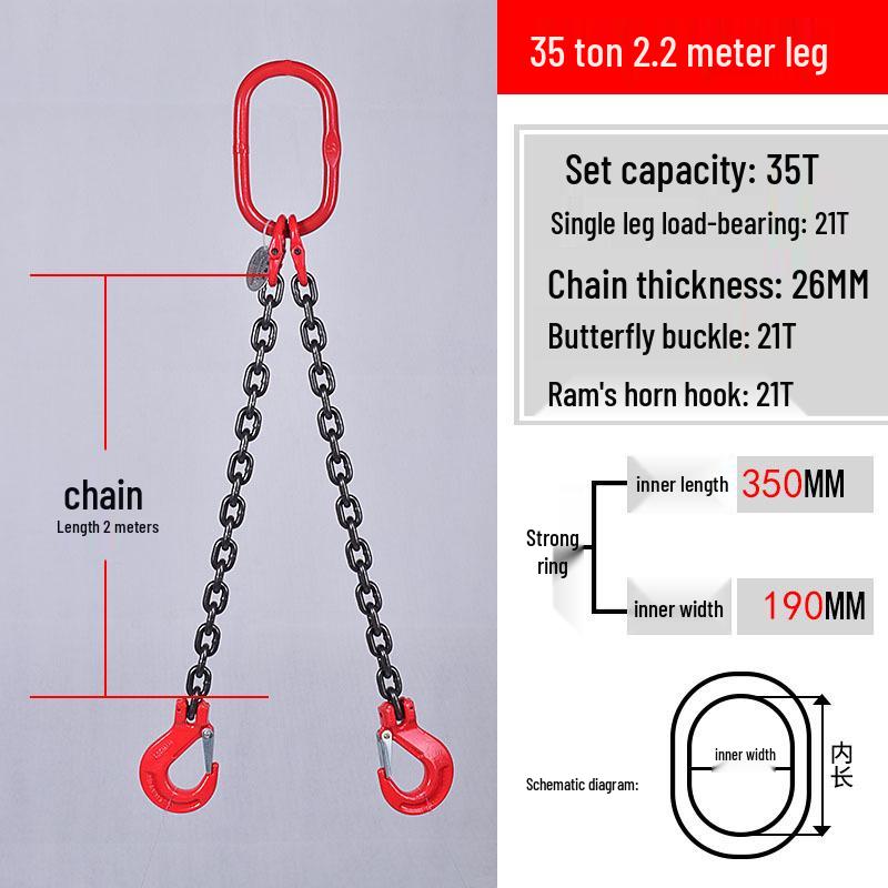 Multi-Hook Manganese Steel Chain Sling for Cranes & Forklifts
