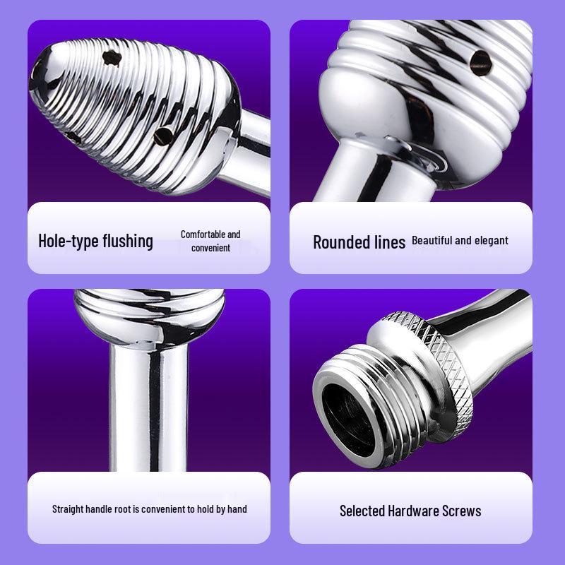 Premium Threaded Metal Douche for Intimate Hygiene and Adult Play