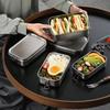 304 Stainless Steel Lunch Box with Bamboo Wooden Lid Japanese Style Bento Box Portable Leak-Proof Picnic Food Storage Container