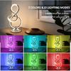 Modern Spiral Table Lamp, 7 Colors 10 Light Modes LED Nightstand Small Lamp with USB C+A Ports, Touch Dimmable Lamps for Living Room Bedroom Bedside,