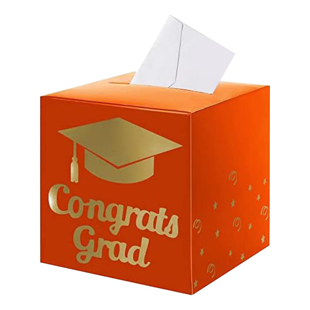 Graduation Card Box Holder, Congratulations Graduation Party Decoration And Foldable Cardboard Decoration Box For Graduation Party