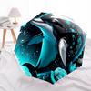 1pc Oceanic Dreams: Dolphin & Blue Roses Umbrella with Plastic Handle,Suitable for All Seasons Home Travel Outdoor UmbrellaDD348