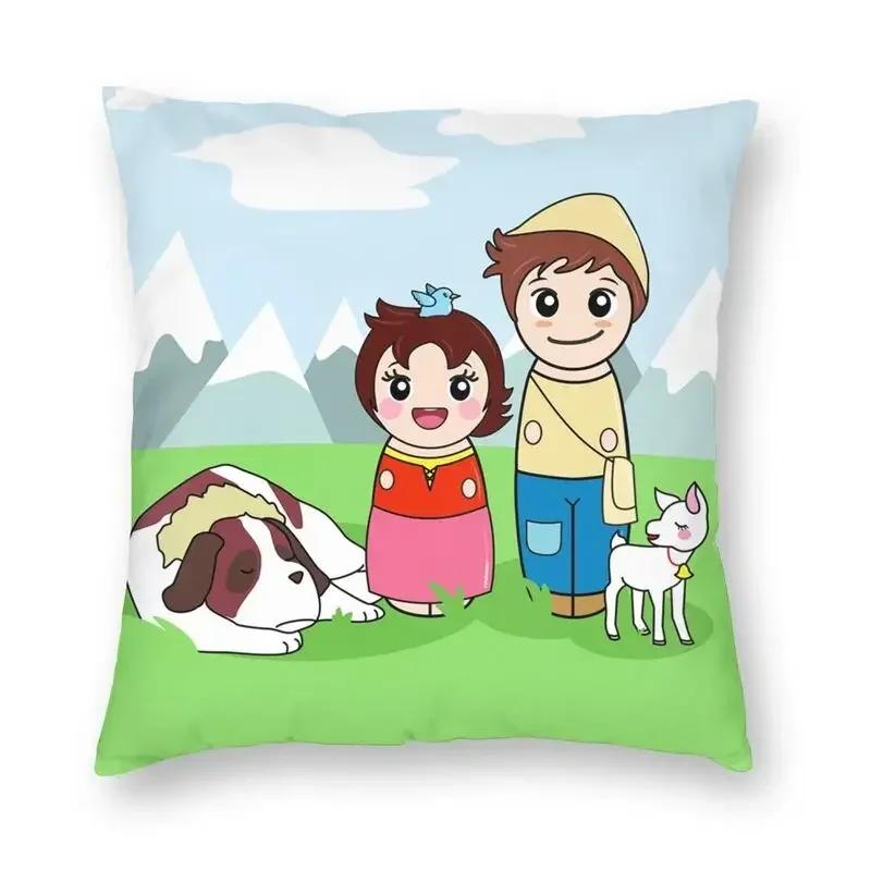 Heidi Petr A Dědeček Alpy Koza Hora Povlak na polštář x Domácí dekorace Kreslený film Dekorační polštář do obývacího pokoje Oboustranný