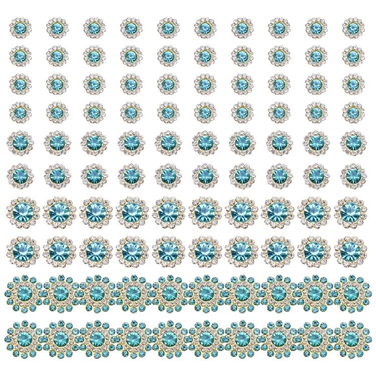 100Pcs Decorative Sew on Rhinestones Flower Shape Sew on Rhinestones for Clothing Dress Shoes Bag Hat and Sewing Project