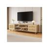 Meuble TV Premium 160 Cm En Rotin Pour TV 70 » - Gestion Des Câbles, 2 Tiroirs, 1 Porte