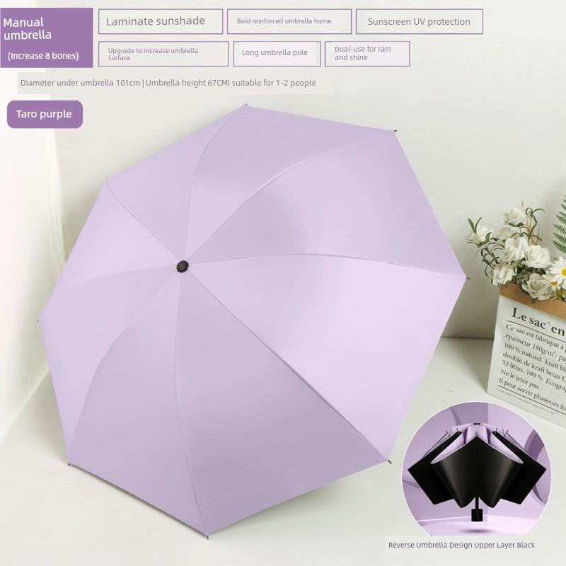 Sun Umbrella Female Foldable Rain Dual-Use Ins Wind Pure Color Minimalist Automatic Sun Protection UV Protection Sun Umbrella