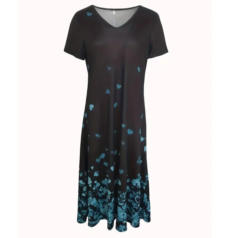 

Літня Мода Жіноча Сукня з V-подібним вирізом, коротким рукавом, ретро-квітковим принтом, сексуальна коротка спідниця, сукні XL