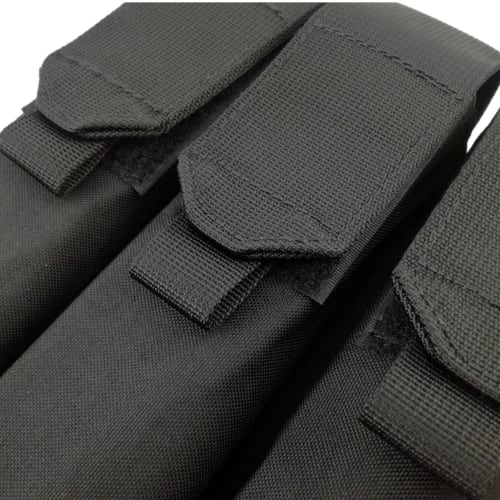 US TACTICAL Military-Grade P90 Triple Magazine Pouch, Black, Made with Authentic Fabric