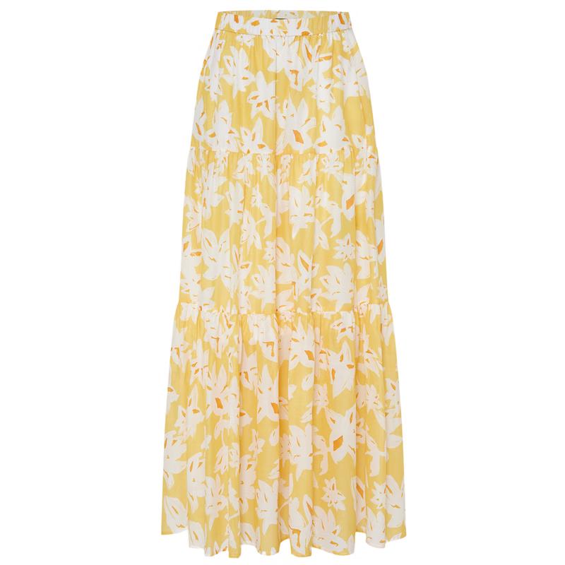 MO&Co. Floral Print High-Waist Tiered Skirt