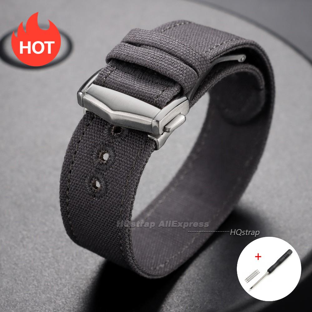 Nylon Canvas Watch Strap 20mm 22mm for Omega for Seiko Universal Bracelet Folding Buckle Sport Smartwatch Wrist Band Accessories