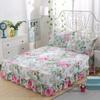 Fashion Soft Sanding Bedspread Anti-skip Wedding Bed skirt Queen King Size No Pilling Fitted Sheet Cover Double Layer Bed Cover