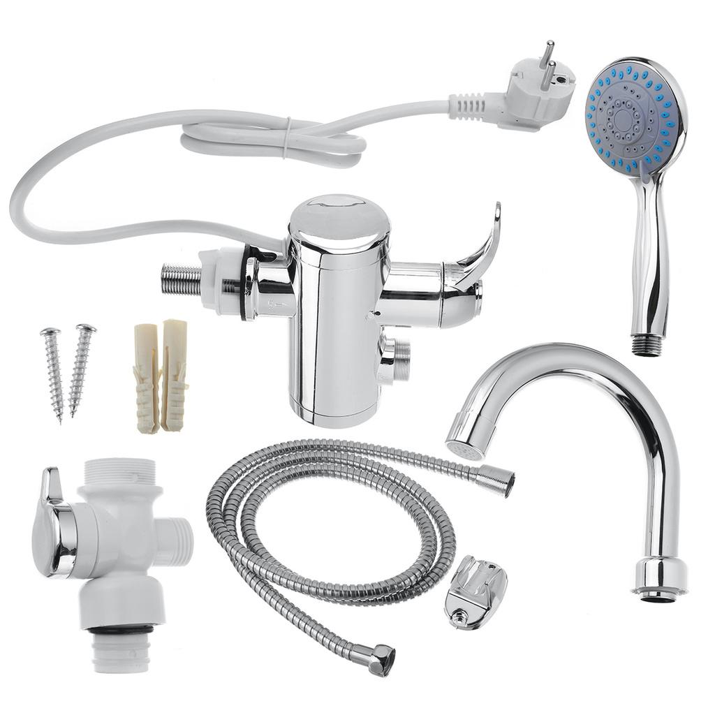 3000W Stainless Steel Water Heater Faucet With Shower Head 3S Fast Heating Instant Hot Water for Kitchen Bathroom Electric Tap