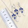 WPAITKYSRoyal Blue Zircon Silver Color Wedding Jewelry Sets Women Earrings Ring Necklace Bracelet Gift Box