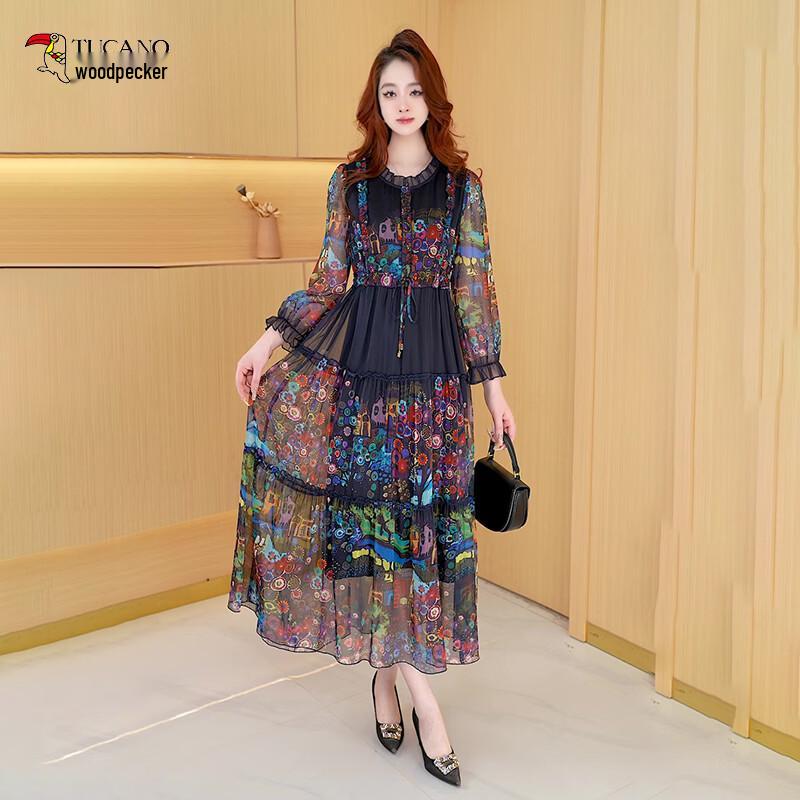 Женское богемное цветочное макси-платье 3XL