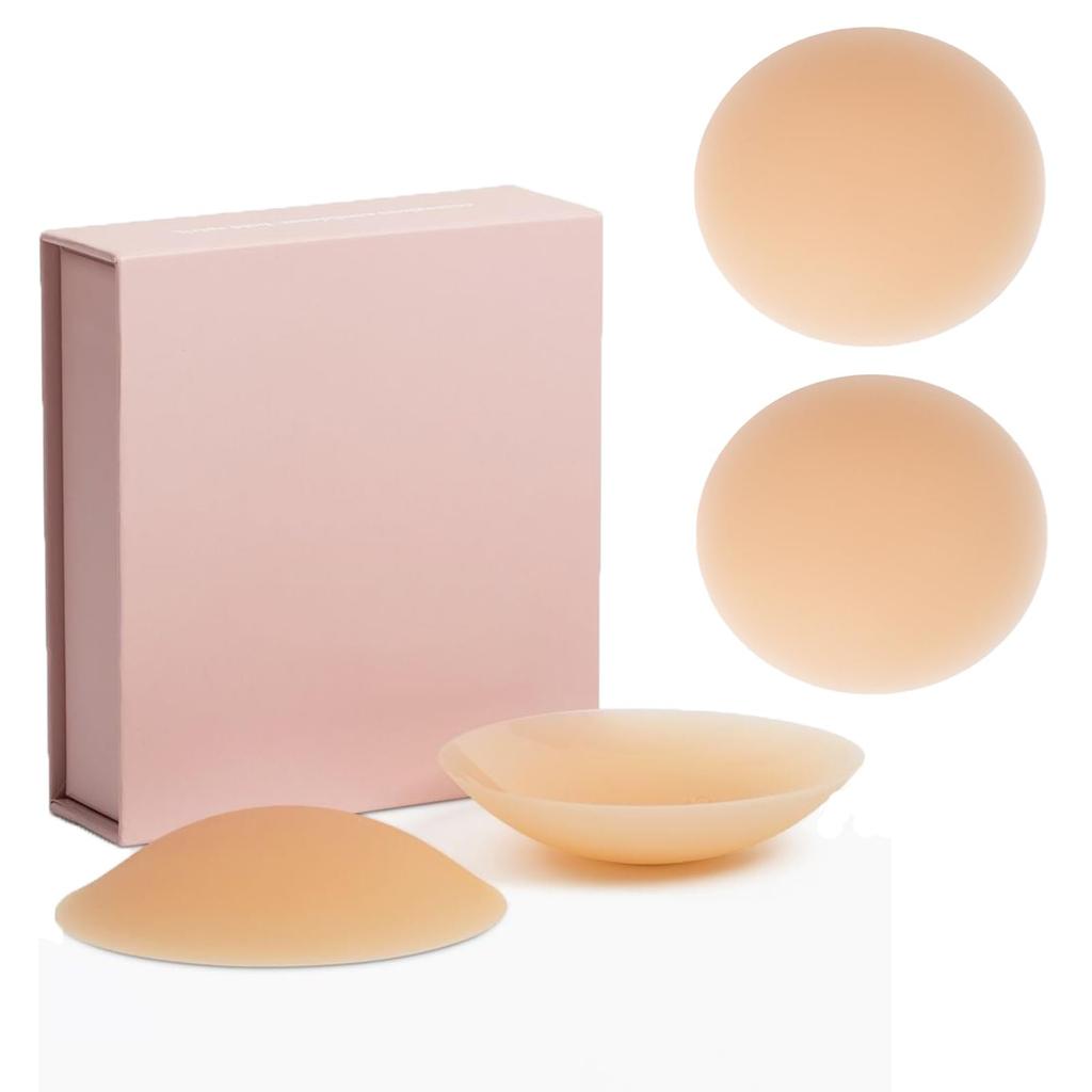 Wiederverwendbare Nippelabdeckungen Pasties Silikon Unsichtbare Brustaufkleber Groß Klebefutter Boob Tape Klebe-BH Für Frauen 2 Stück