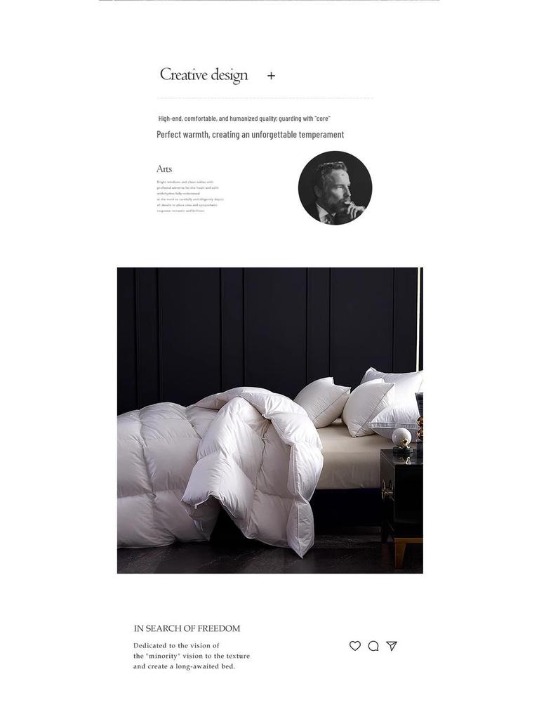 Star Hotel White Goose Down Quilt: 95% Down, Cotton, All-Season, Thickened Winter Comforter