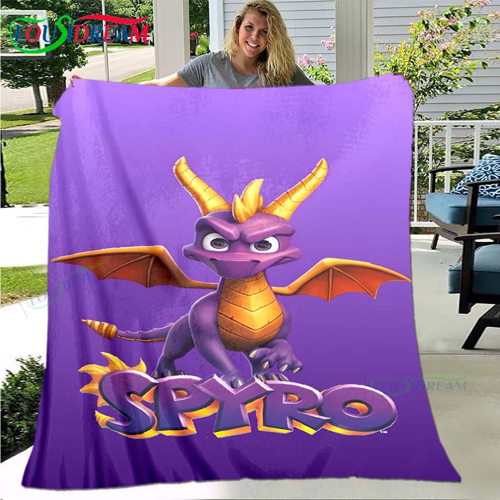 3D Klasické hry S-Spyro Drak Deka Hvězdné Umění Flanelová Tenká Deka Přenosná Domů Cestování Kancelář Deka na Obědovou Přestávku Dárek
