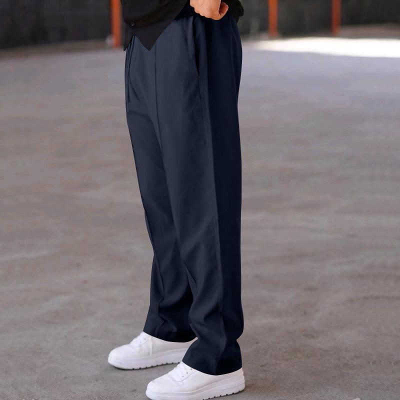 2025 Men's Oversized Loose Straight-Leg Sports Striped Casual Pants for Autumn/Winter