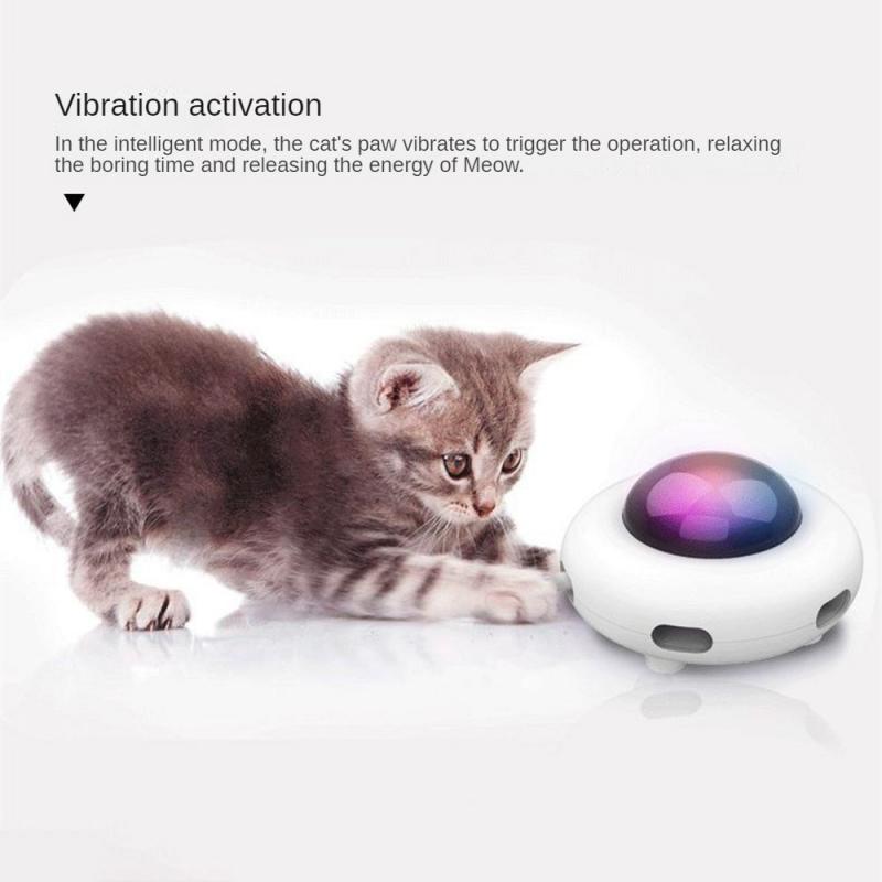 Teaserstab Feder Spielzeug USB-Aufladung Auswechselbarer Federstil Elektrisches Haustierzubehör Katzenstab Spielzeug Haustier Drehteller Auto