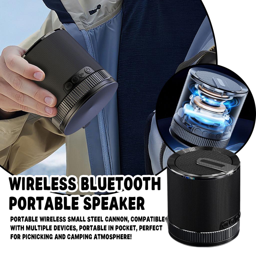 Water Proof Bluetooth Speaker With Lighting,small Wireless Speaker ,volume Knob & 360° Sound. Portable For Home, Outdoors & Bathroom