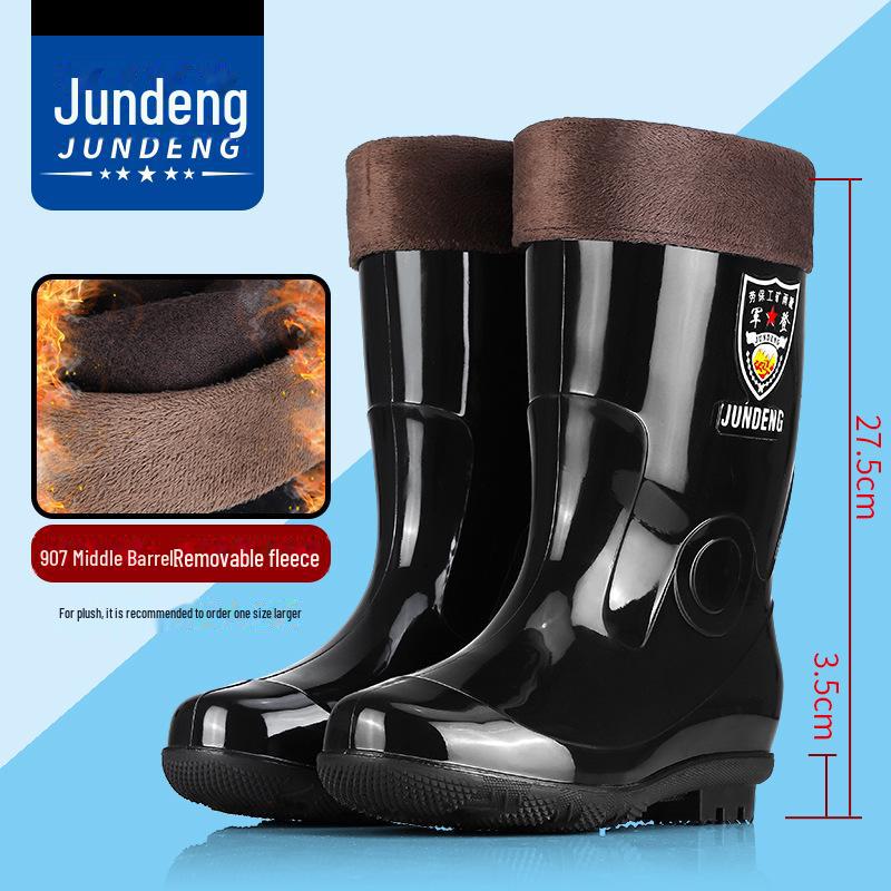 

Мужские очень большие водонепроницаемые нескользящие сапоги для рыбалки: Толстые, износостойкие, теплые, высокие резиновые сапоги 43