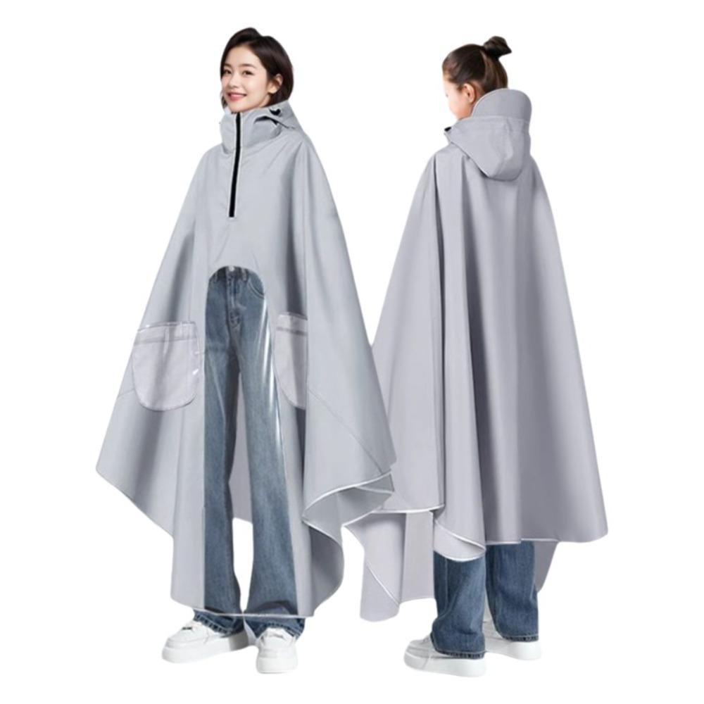 

Thickened Electric Scooter Raincoat Single Person Waterproof High Neck Raincoat Visual Design Light Luxury Rainproof Raincoat 4XL сірий