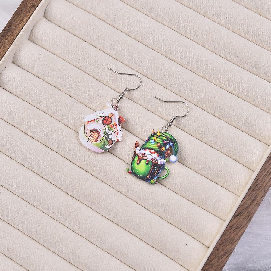 Winter Wonderland Christmas Earrings: Snowman, Colorful Gradient Snowflake, Reindeer, and Gnome Designs