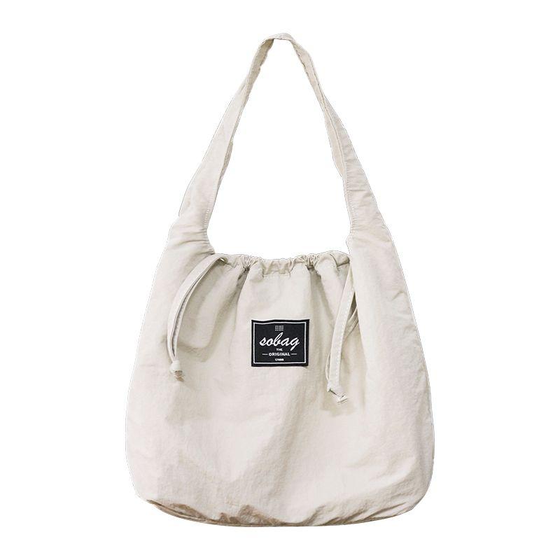 

Sobag Повседневный Водонепроницаемый Ручной Мешок на Кулиске из Нейлоновой Ткани Beige White