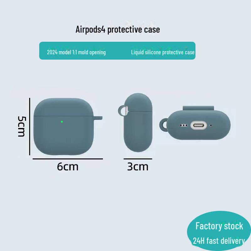 AirPods 4th Gen Bluetooth Headset Protective Silicone Case - Solid Color