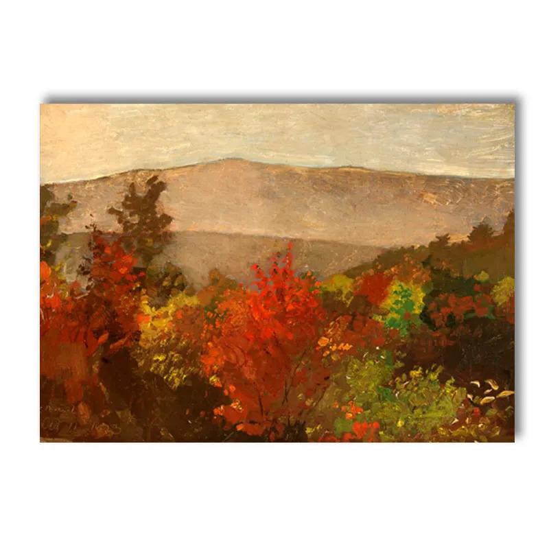 Canvas Painting Autumn Scenery Leaf Poster Print Nordic Wall Pictures Living Room Home Decor Hello Pumpkin Art