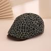 New Niche Leopard Print Front Cap, Retro British Style, Versatile Newsboy Cap, Fashionable Hot Girl Style Baseball Cap