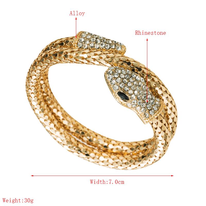 Punk Snake Shaped Wrapped Men and Women Bracelet Rhinestone Vintage Jewelry Accessories