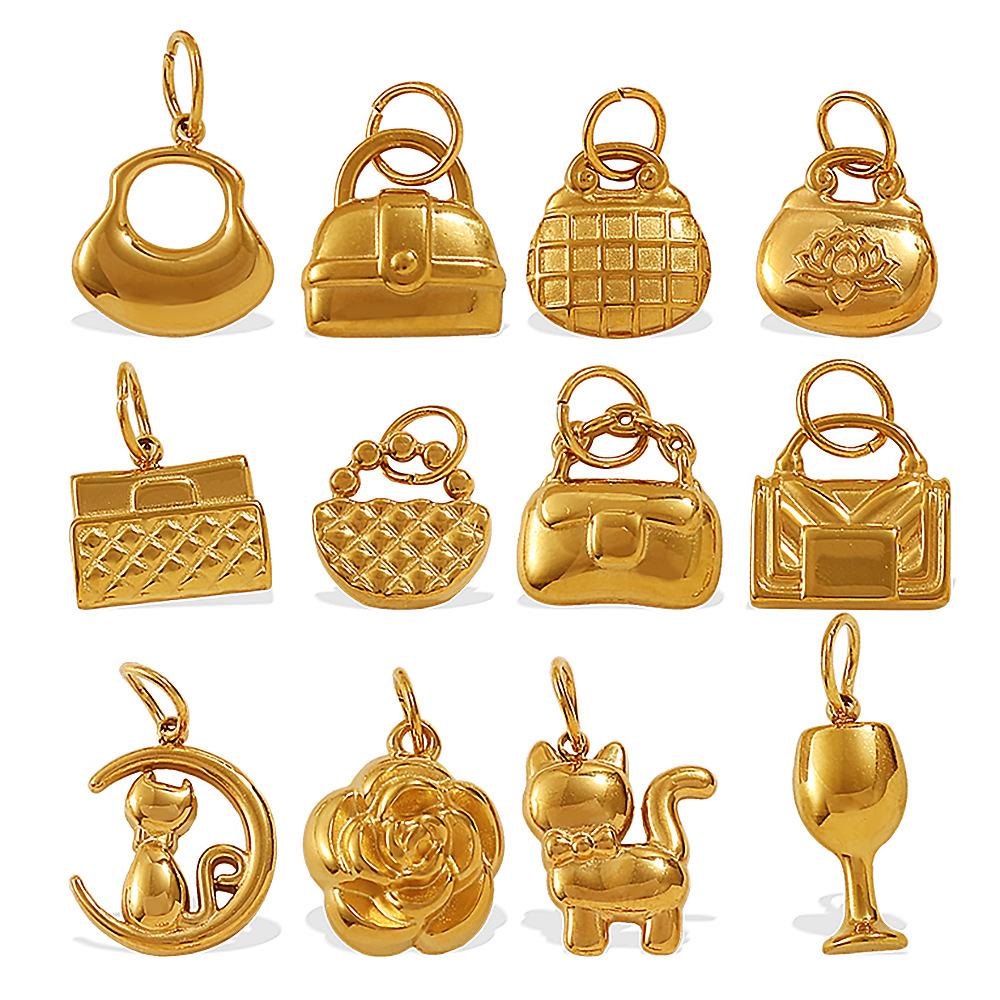 Exquisite And Compact Diy Mini Bag Pendant Accessories Stainless Steel Gold-Plated Daily Versatile Pendant Accessories