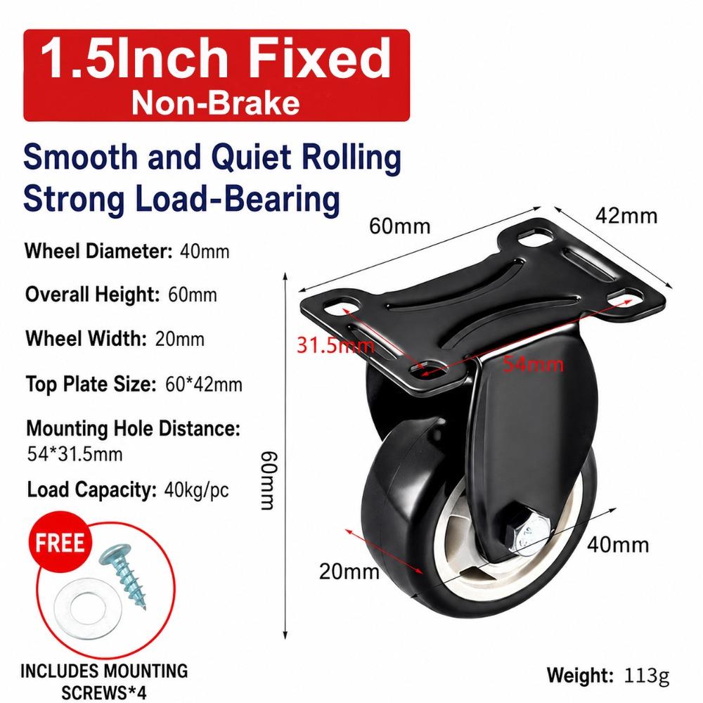 Heavy Duty Caster Wheels With Brake Roller Wheels Durable Chair Wheels