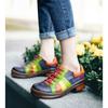 Cross mirror hot-selling hand-polished color splicing spring leather women's shoes