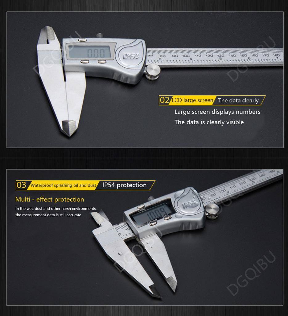 Digital Caliper 150mm IP54 Waterproof Stainless Steel Electronic Vernier Calipers Metric/inch Micrometer Gauge Measuring Tools