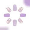 Square Nail Tips Flower Fake Nail Glues On Nail Stick On Nail Press On Nail Artificial False Nail for Womens and Girls