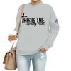 Women's Casual Fashion Round Neck Long Sleeve  Printed Sweatshirt
