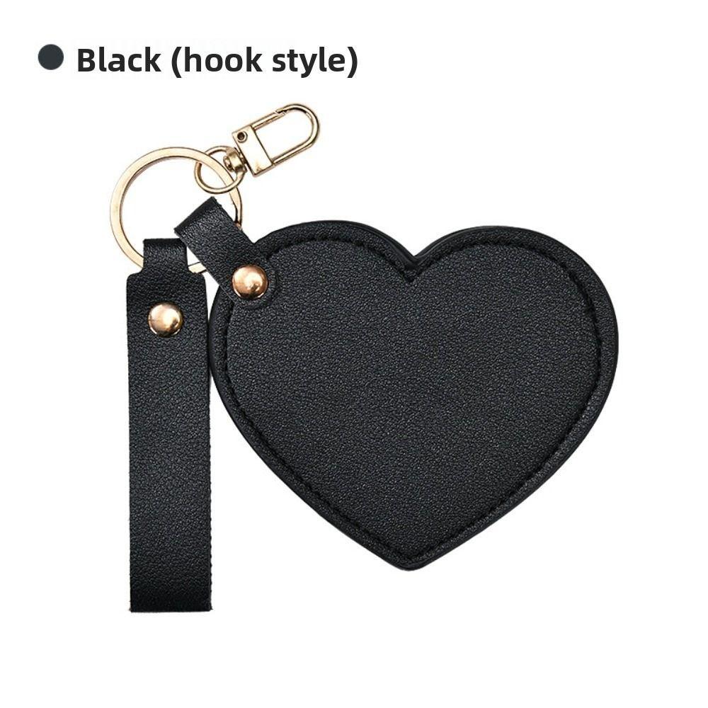 Rotate Small Mirror Love Heart Makeup Mirror Korean Style Colorful Love Keychain  Women