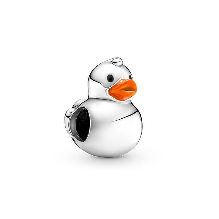 Pandora Polished Rubber Duck Charm Unisex Charms Silver 799554C01 Silver,F