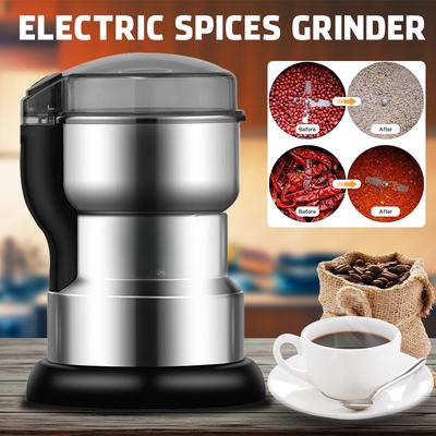 400W Elektrischer Getreide Gewürze Kaffeebohnen Trockennahrung Mahlwerk Mühle Mahlmaschine Mahlmühle Haushalt Medizin Mehl Pulver 12,5*18cm