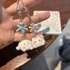 Cartoon Flocking 3D Hello Kitty Pendant Keychain Kawaii Phone Chain Pendant Backpack Hanging Decoration Accessories Gifts