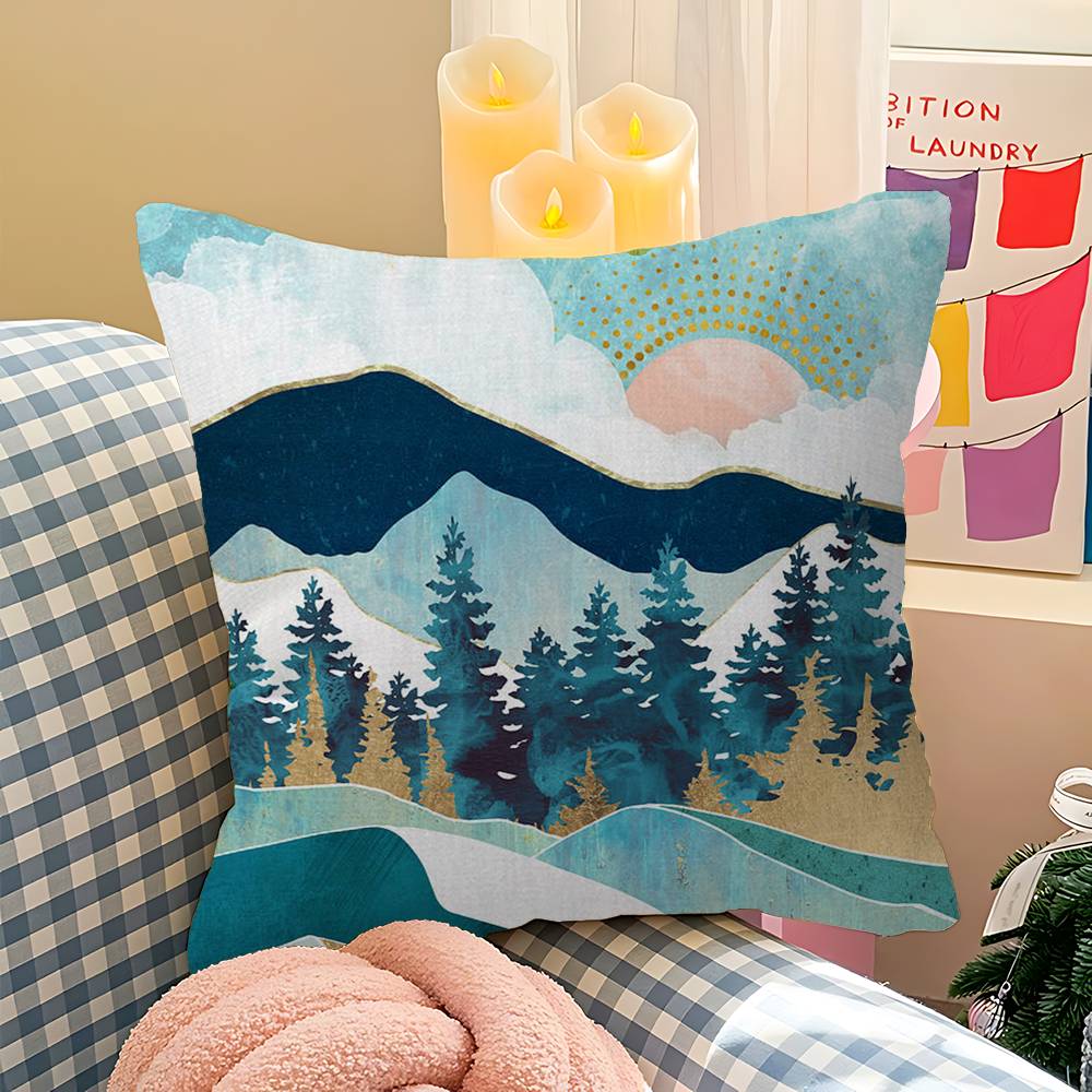 Nordic Abstract Geometric Mountain Pillow Cover Sofa Cushion Cover Home Room Decoration Children Gift