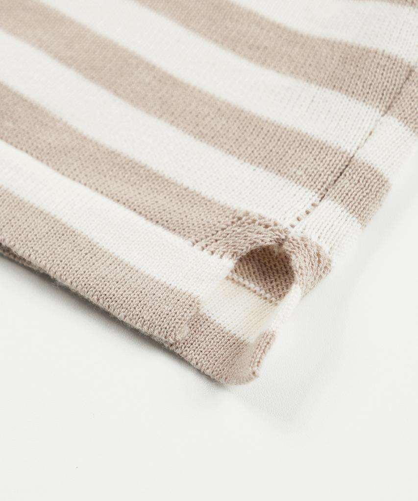 FRIZMWORKS Stripe Knit Long Sleeve _ Beige
