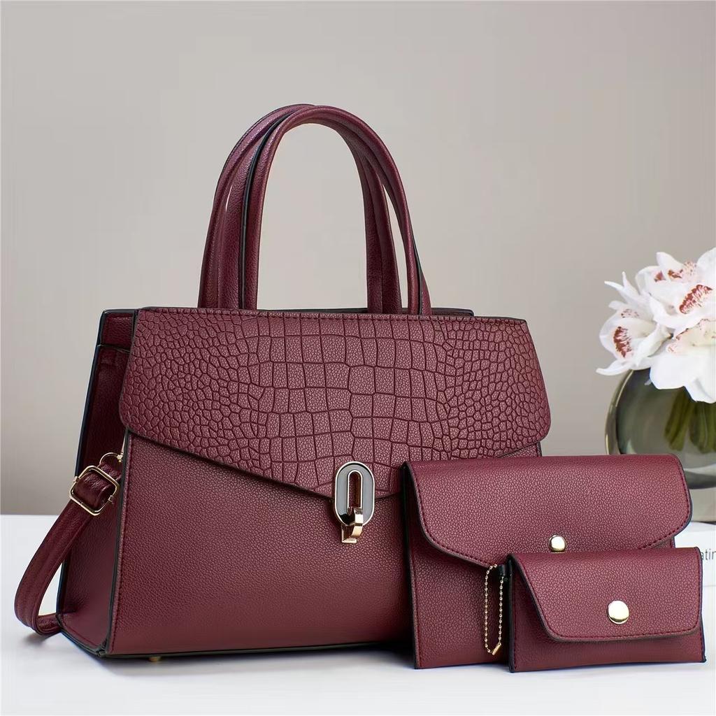 Women Top Handle Bags Classic Female Handbag Satchel Tote with Matching Clutch Purse and Wallet For Work Commuting Shopping