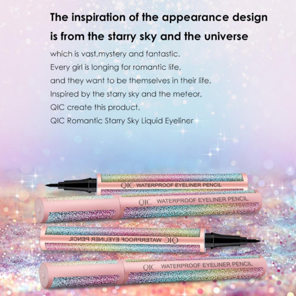 QIC Star Eye Eyeliner, Waterproof Sweat and Makeup, Not Smudge, Beginner Scholar Eyeliner Pen Beauty Makeup
