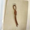 Beautiful PU Rope Knot Keychain Solid Color Thick PU Rope Art with Ring Clasp Woman's Handbag Pendants